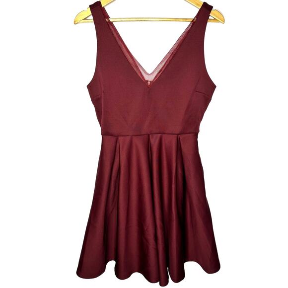 Alyce Paris NEW Burgundy Red A-Line Fit Flare Cocktail Party Dress Large NWT - Picture 1 of 8